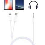Cavo audio per telefono cellulare MH-CM32 da 8 pin e da tipo C a jack da 3,5 mm