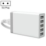 XBX09 40W 5V 8A 5 Porte USB Caricabatterie da viaggio per caricatore rapido, spina EU (bianco)