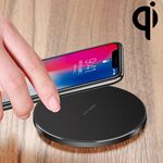 Pad caricatore Qi a ricarica rapida wireless in lega di alluminio ultra sottile GY-68 (nero)