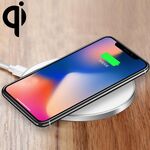 Pad caricatore Qi a ricarica rapida wireless in lega di alluminio ultra sottile GY-68 (argento)