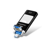 32 GB USB 3.0 + 8 pin + Mirco USB Android iPhone Computer Dual-use Metal Flash Drive (nero)