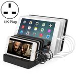 Caricabatterie intelligente X6 96 W 2,4 A 8 porte USB con cornice staccabile, spina UK (nera)