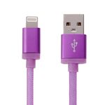 Cavo dati / caricatore da 8 pin a USB con testina in metallo da 1 m, 1m Net Style Metal Head 8 pin a cavo dati/caricatore USB (viola)