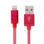 Cavo dati / caricatore da 8 pin a USB con testina in metallo da 1 m, Cavo dati/caricabatterie da 8 pin a testa in metallo stile rete da 1 m (rosso)
