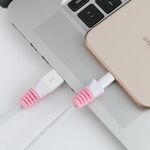 Custodia protettiva per avvolgicavo per cavo di ricarica USB anti-rottura 2 PC (rosa)