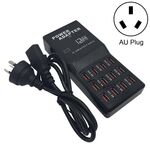 W-858 12A Caricabatteria da tavolo per dock di ricarica rapida USB a 12 porte AC100-240V, spina AU (nero)