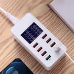 A8 40W 8 porte USB + QC3.0 stazione di ricarica intelligente con display digitale AC100-240V, spina AU