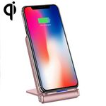 Q200 5W ABS + PC Ricarica rapida CAPPORTO DI PAD DI PIEGA WILASCIALE QI (oro rosa)