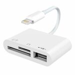 NK-1081 8 PIN a SD + TF + Adattatore per fotocamera porta USB, supporto IOS 9.2-11 System, Per iPhone, iPad (bianco)