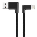 1M 2A da USB a 8 pin Nylon Weave Style Doppio Elbow Dati Sincronizzazione Cavo di ricarica, Cavo di ricarica per sincronizzazione dati a doppio gomito da 1 m 2 A da USB a 8 pin in nylon intrecciato