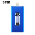 RQW-02 3 in 1 USB 2.0 e 8 pin e micro USB da 128 GB, RQW-02 Unità flash 3 in 1 USB 2.0 e 8 pin e micro USB da 128 GB (blu)
