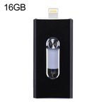 RQW-02 3 in 1 USB 2.0 e 8 PIN & Micro USB 16 GB flash, RQW-02 Unità flash 3 in 1 USB 2.0 e 8 pin e micro USB da 16 GB (nero)