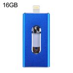 RQW-02 3 in 1 USB 2.0 e 8 PIN & Micro USB 16 GB flash, RQW-02 Unità flash 3 in 1 USB 2.0 e 8 pin e micro USB da 16 GB (blu)
