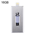 RQW-02 3 in 1 USB 2.0 e 8 PIN & Micro USB 16 GB flash, RQW-02 Unità flash 3 in 1 USB 2.0 e 8 pin e micro USB da 16 GB (argento)