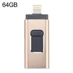 EasyFlash RQW-01B 3 in 1 USB 2.0 e 8 Pin & Micro USB 64GB Flash Drive (GOLD)