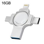 RQW-11S 4 in 1 USB 2.0 e 8 Pin & Micro USB & USB-C / Type-C 16 GB Flash Drive flash, Unità flash RQW-11S 4 in 1 USB 2.0 e 8 pin e Micro USB e USB-C / Tipo-C da 16 GB