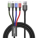 Baseus Rapid Series 4 in 1 1.2 m 3.5A USB a 2 x USB-C / Type-C + 8 pin + cavo micro USB, Per iPhone, Galaxy, Huawei, Xiaomi, HTC, Sony e altri smartphone (nero)