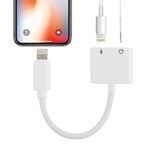 GL011 2 in 1 8 pin femmina + 3,5 mm femmina a 8 pin maschio adattatore di ricarica audio, Per iPhone XR / iPhone XS MAX / iPhone X e XS / iPhone 8 e 8 Plus / iPhone 7 e 7 Plus / iPhone 6 e 6s e 6 Plus e 6s Plus / iPad (bianco)