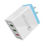 Caricatore da viaggio caricatore rapido AR-QC-03 2.1A 3 porte USB, spina americana (blu)