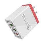 Caricatore da viaggio caricatore rapido AR-QC-03 2.1A 3 porte USB, spina americana (rosso)