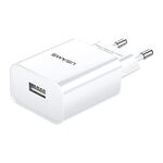 Caricabatteria da viaggio USAMS US-CC075 T18 2.1A USB singolo, spina europea (bianco)