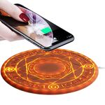 Tappetino di ricarica per caricabatterie rapido wireless standard Magic Array Qi da 10 W con voce, Per iPhone XS Max e XR e XS e X e 8 Plus e 8, Galaxy S9 e S9 + e Note9 e Note 8, Huawei, Xiaomi, HTC e altri smartphone (marrone)