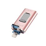 Richwell 3 in 1 16G Type-C + 8 pin + USB 3.0 disco flash push-pull in metallo con funzione OTG (oro rosa)