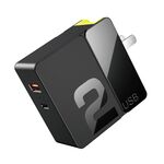 ROCK RWC-0440 18W QC4.0 / QC3.0 / FCP Dual USB + PPS / PD3.0 / PD2.0 / FCP Dual USB-C / Type-C Caricatore da viaggio con interfaccia con spina pieghevole, spina cinese (nera)