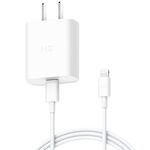 Adattatore di alimentazione per caricabatterie rapido originale Xiaomi Youpin ZMI da 20 W con cavo di ricarica da tipo C / USB-C a 8 pin, spina americana (bianco)