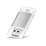 Richwell 3 in 1 32G Type-C + 8 pin + USB 3.0 doppia copertura in metallo disco flash push-pull con funzione OTG (argento)