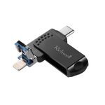 Richwell 32G Type-C + 8 pin + USB 3.0 Metal Flash Disk con funzione OTG (nero)