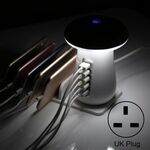 XLD888 5 porte (2 x 5v/1a + 2 x 5v/2.1a + 1 x qc3.0) Caricabatterie USB Caricatore da scrivania Light Mushroom Light con supporto per telefono