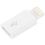 Micro adattatore da USB a 5 pin a 8 pin per ricarica e trasferimento dati (bianco)