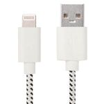 Cavo di ricarica del trasferimento di dati USB da 1M Nylon per iPhone, iPad, compatibile con iOS 15.5 (bianco)