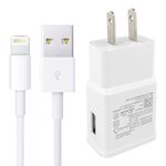 Cavo di sincronizzazione caricabatterie + Caricabatterie da viaggio Plug USA per iPad, iPhone, Galaxy, Huawei, Xiaomi, LG, HTC e altri smartphone, dispositivi ricaricabili (bianco)
