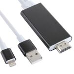 Cavo adattatore HDTV da 8 pin a HDMI con cavo di ricarica USB (nero)