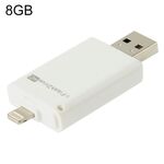 8 GB I-Flash Driver HD U disk USB Drive Memory Stick per iPhone / iPad / iPod Touch (bianco)