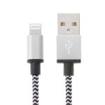 2M Stile tessuto 8 PIN a USB Sync Data / Cavo di ricarica (argento)