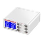WLX-899 30W Caricatore USB 5V 6A Output 3,5A Max ad alta velocità 6 porte Caricatore USB con display digitale e cavo da 1,5 m