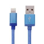 Testa in metallo stile netto 8 PIN a USB Data / Cavo del caricatore, Durata del cavo: 25 cm (blu)