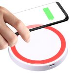 Pad di ricarica wireless rotondo standard QI universale (bianco + rosso)
