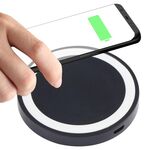 Pad di ricarica wireless rotondo standard QI universale da 5 W (nero + bianco)