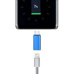 Adattatore guscio metallico maschio a 8 pin femmina a USB-C / tipo C, Adattatore con guscio in metallo maschio da 8 pin femmina a USB-C / tipo C (blu)