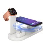 Base di ricarica wireless girevole HQ-UD15 con supporto per telefoni / iWatch / AirPods (bianco)