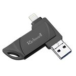 Richwell DXZ65 USB Flash Disk 32G 3 in 1 Micro USB + 8 pin + USB 3.0 compatibile IPhone e IOS (nero)