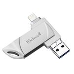 Richwell DXZ65 USB Flash Disk 32G 3 in 1 Micro USB + 8 pin + USB 3.0 compatibile IPhone e IOS (argento)