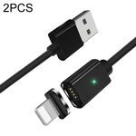2 PCS ESSAGER Smartphone Ricarica rapida e trasmissione automatica Cavo magnetico con testa magnetica a 8 pin, lunghezza del cavo: 1m (nero)