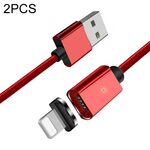 2 PCS Esager Smartphone Carica rapida e trasmissione dati Cavo magnetico con testa magnetica a 8 pin, lunghezza cavo: 1m (rosso)