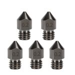 5 pezzi/confezione 1,75/0,2 mm MK8 ugello in acciaio temprato resistente alle alte temperature per stampante 3D estrusore hotend