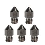 5 pezzi/confezione 1,75/0,4 mm MK8 ugello in acciaio temprato resistente alle alte temperature per stampante 3D estrusore hotend